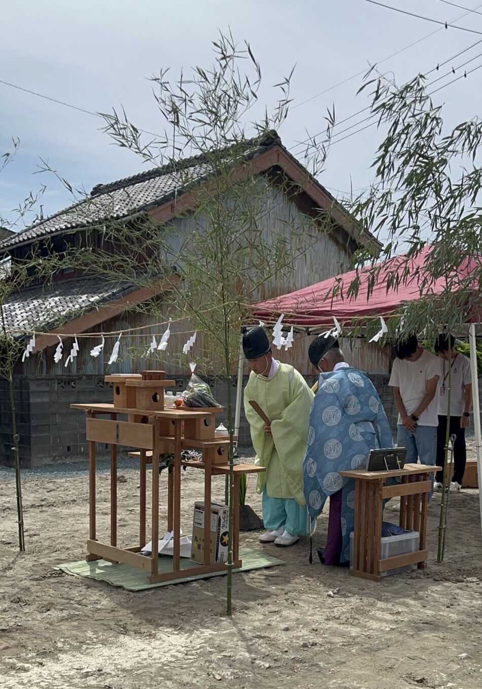 モデルハウス建築予定地、地鎮祭を執り行いました